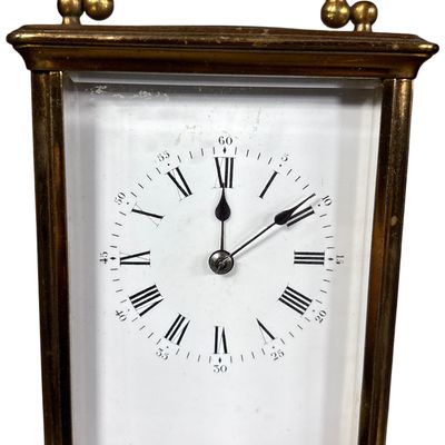 French Brass Corniche Case Striking Carriage Clock