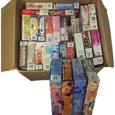 A Collection of Adult VHS Tapes Featuring Vivid Video and Star-Led Titles