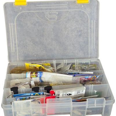 An Assortment of Gamakatsu Fishing Hooks and Terminal Tackle in a Plano ProLatch StowAway Box