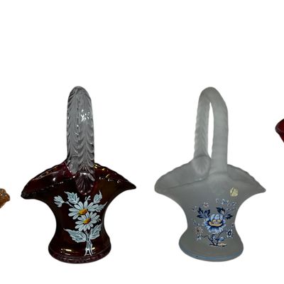 An Assortment of American Art Glass Baskets including Imperial and Westmoreland