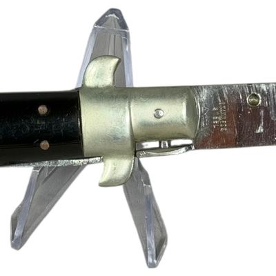 Vintage Automatic Stiletto Knife with Black Synthetic Scales