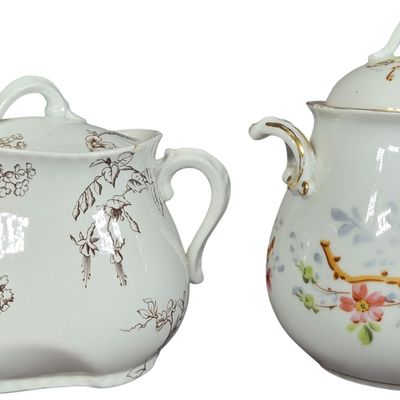 Two Antique Ceramic Lidded Vessels including Johnson Brothers and Haviland Limoges
