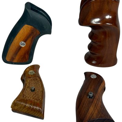 A Collection of Ruger Revolver Grips and a Custom Hardwood Target Grip