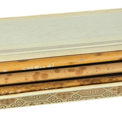Trio of Chinese Calligraphy Brushes by An Jin Wei in Fitted Box