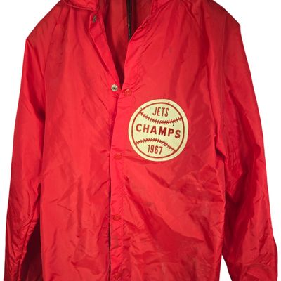1967 Jets Baseball Champs Nylon Coach Jacket Sponsored by Wolfe Drugs