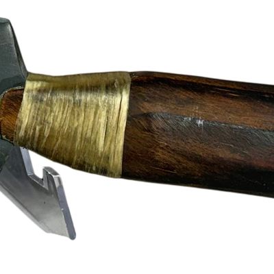 Custom Handcrafted Fixed Blade Utility Knife with Leaf-Shaped Blade and Hardwood Handle