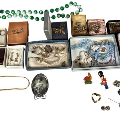 A Collection of Vintage and Contemporary Costume Jewelry and Small Collectibles Including Monet and Jewels by Bogoff