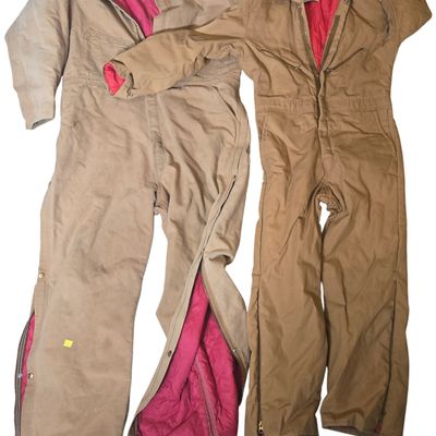Two Pairs of Vintage Made in USA Insulated Work Coveralls by Carhartt and Walls Blizzard-Pruf