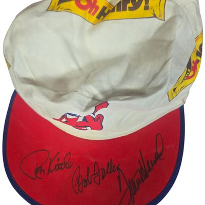Autographed Cleveland Indians Baseball Oh Henry Promotional Cap Signed