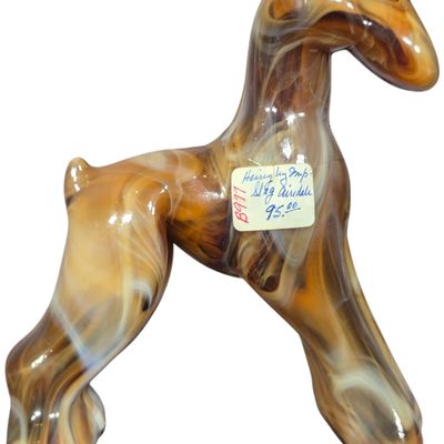 Imperial Glass Caramel Slag Airedale Terrier Dog Figurine