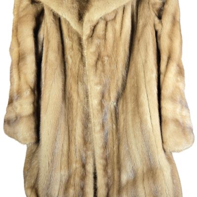 Projansky's White Plains Honey Mink Fur Coat