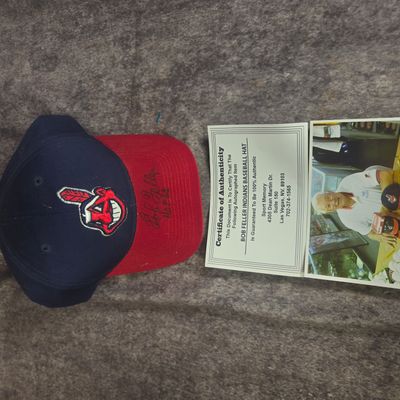 Bob Feller Autographed Cleveland Indians Chief Wahoo Baseball Cap