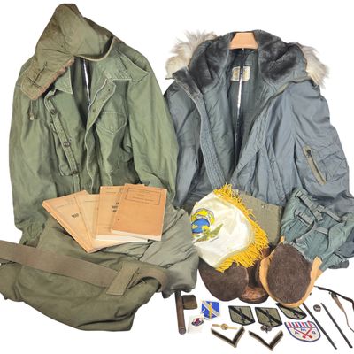 A Collection of United States Military Outerwear including USAF N-3B Parka and M-1951 Field Jacket