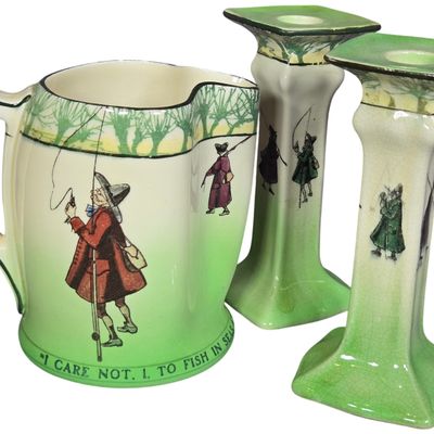 A Trio of Royal Doulton Isaac Walton Ware Ceramics
