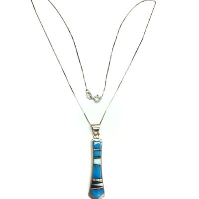 Navajo necklace with handmade pendant.