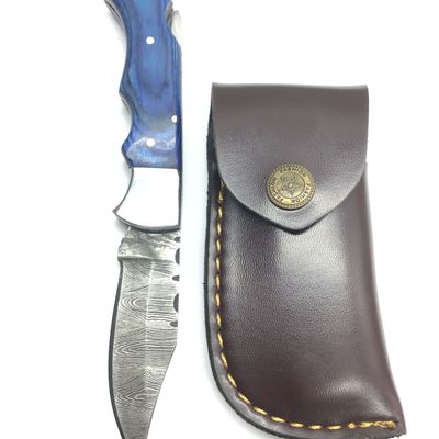 Damascus folding knife