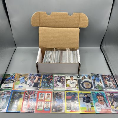 Box of Assorted Tampa Bay Rays Baseball Cards W/ Many Stars, Rookies, Autos, Relics, Refractors, Parallels, & More