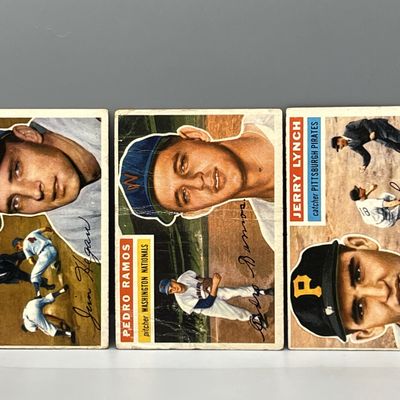 1956 Topps Jim Hegan #48, Pedro Ramos #49, & Jerry Lynch #97