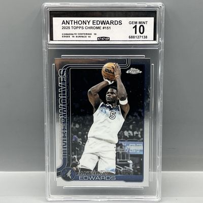 2025 Topps Chrome Anthony Edwards #151 - Slabbed By CCG Grading