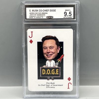 2025-26 Hero Decks MAGA Elon Musk Jack of Diamonds - Slabbed By CCG Grading