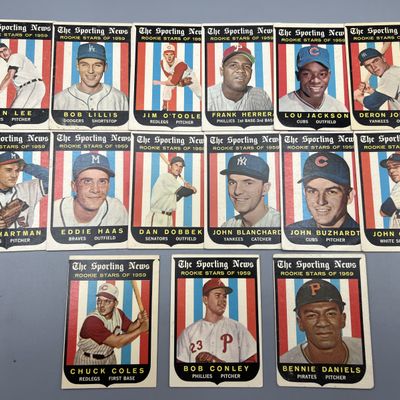 (15) 1959 Topps Baseball Rookie Cards - Varying Conditions