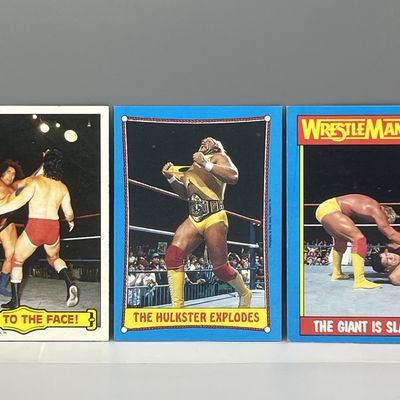 1985-87 Topps WWF Wrestling Lot of 3 - Hulk Hogan, Andre the Giant
