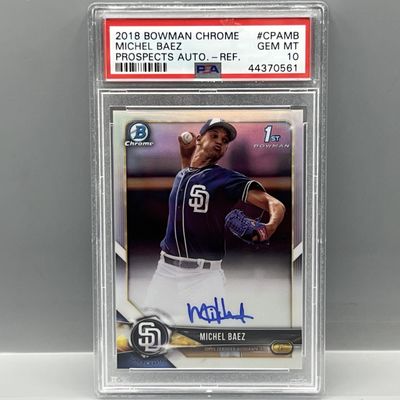 2018 Bowman Chrome Michel Baez 1st Bowman Refractor RC Auto PSA Gem Mint 10