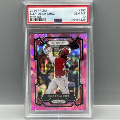 2024 Panini Prizm Elly De La Cruz Pink Ice #192 PSA Gem Mint 10