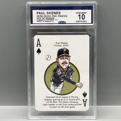 2025-26 Hero Decks Paul Skenes Ace of Spades - Slabbed By CCG Grading