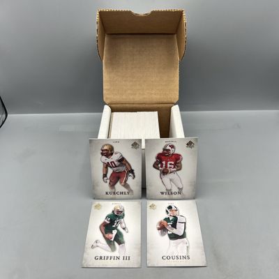 2012 Upper Deck SP Authentic Football Complete 100 Card Set W/ Russell Wilson RC, Kirk Cousins RC, Luke Kuechly RC, & Robert Griffin...