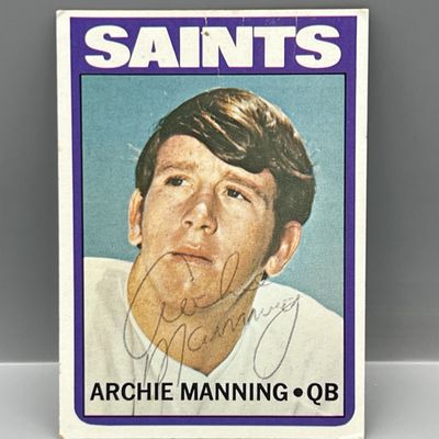 1972 Topps Archie Manning Autographed RC #55 - No COA