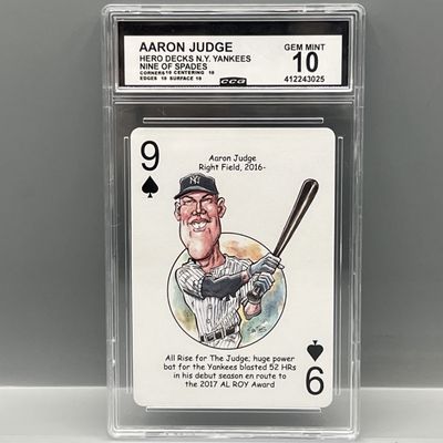 2025-26 Hero Decks Aaron Judge Nine of Spades - Slabbed By CCG Grading
