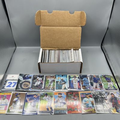 Box of Assorted Toronto Blue Jays Baseball Cards W/ Many Stars, Rookies, Autos, Relics, Refractors, Parallels, & More