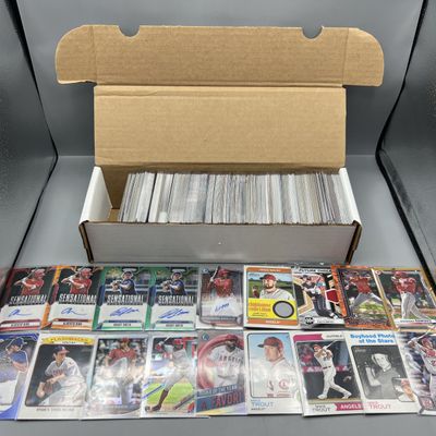 Box of Assorted Los Angeles Angels Baseball Cards W/ Many Stars, Rookies, Autos, Relics, Refractors, Parallels, & More