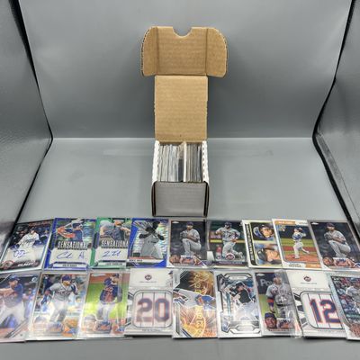 Box of Assorted New York Mets Baseball Cards W/ Many Stars, Rookies, Autos, Relics, Refractors, Parallels, & More