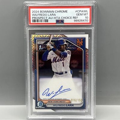 2024 Bowman Chrome Wilfredo Lara 1st Bowman Choice Refractor RC Auto #/150 PSA Gem Mint 10