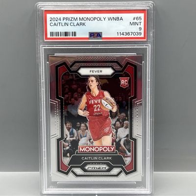 2024 Panini WNBA Prizm Monopoly Caitlin Clark RC #65 PSA Mint 9