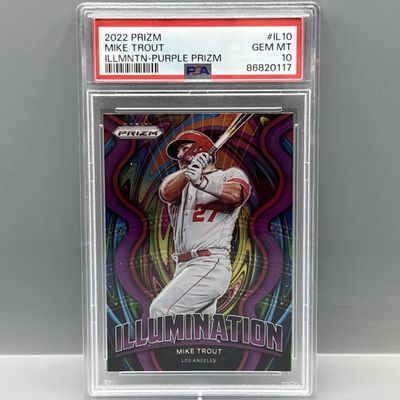 2022 Panini Prizm Mike Trout Illumination Purple Prizm #IL10 PSA Gem Mint 10