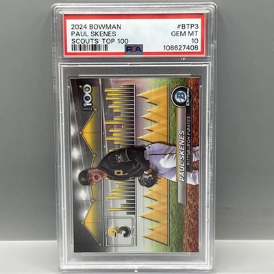 2024 Bowman Chrome Paul Skenes Scouts Top 100 #BTP3 PSA Gem Mint 10