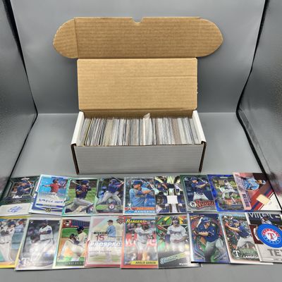 Box of Assorted Texas Rangers Baseball Cards W/ Many Stars, Rookies, Autos, Relics, Refractors, Parallels, & More