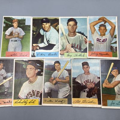(9) 1954 Bowman Baseball Cards - Varying Conditions