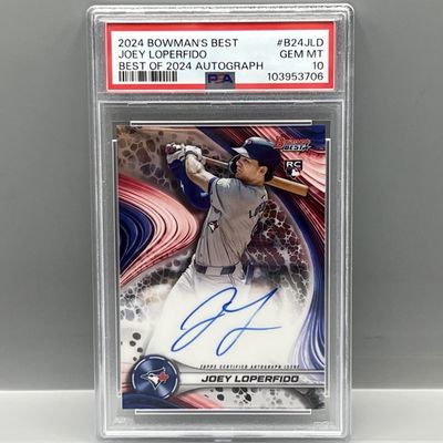 2024 Bowman's Best Joey Loperfido Best of 2024 RC Auto #B24JLD PSA Gem Mint 10