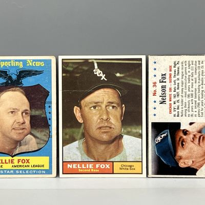 1959 Topps Nellie Fox All Star #556, 1961 Topps #30, & 1963 Post Cereal #36