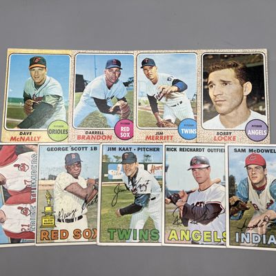 (9) 1967 & 1968 Topps Baseball Cards - Varying Conditions