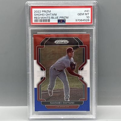 2022 Panini Prizm Shohei Ohtani Red/White/Blue Prizm #41 PSA Gem Mint 10