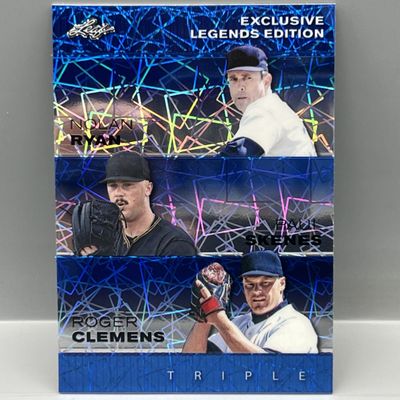2024 Leaf Exclusive Legends Edition Nolan Ryan/Paul Skenes/Roger Clemens Triple Blue Lazer #/20