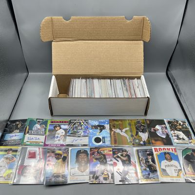 Box of Assorted Pittsburgh Pirates Baseball Cards W/ Many Stars, Rookies, Autos, Relics, Refractors, Parallels, & More