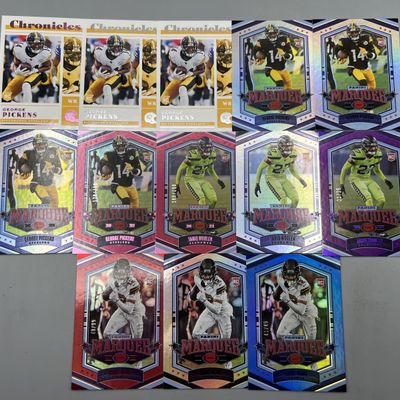 (13) 2022 Panini Chronicles Football George Pickens, Tariq Woolen, & Chris Olave Rookies W/ Parallels & Serial Numbered Cards