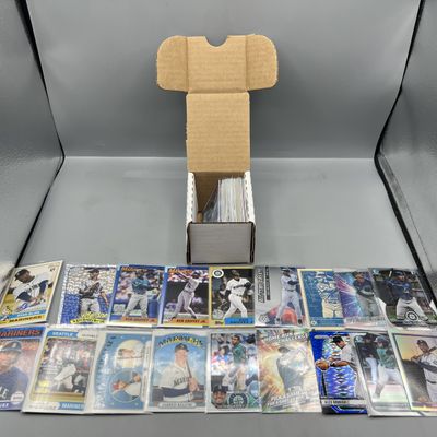 Box of Assorted Seattle Mariners Baseball Cards W/ Many Stars, Rookies, Autos, Relics, Refractors, Parallels, & More