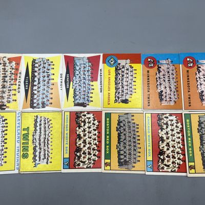 (12) 1960s Topps Baseball Team Cards - Varying Conditions